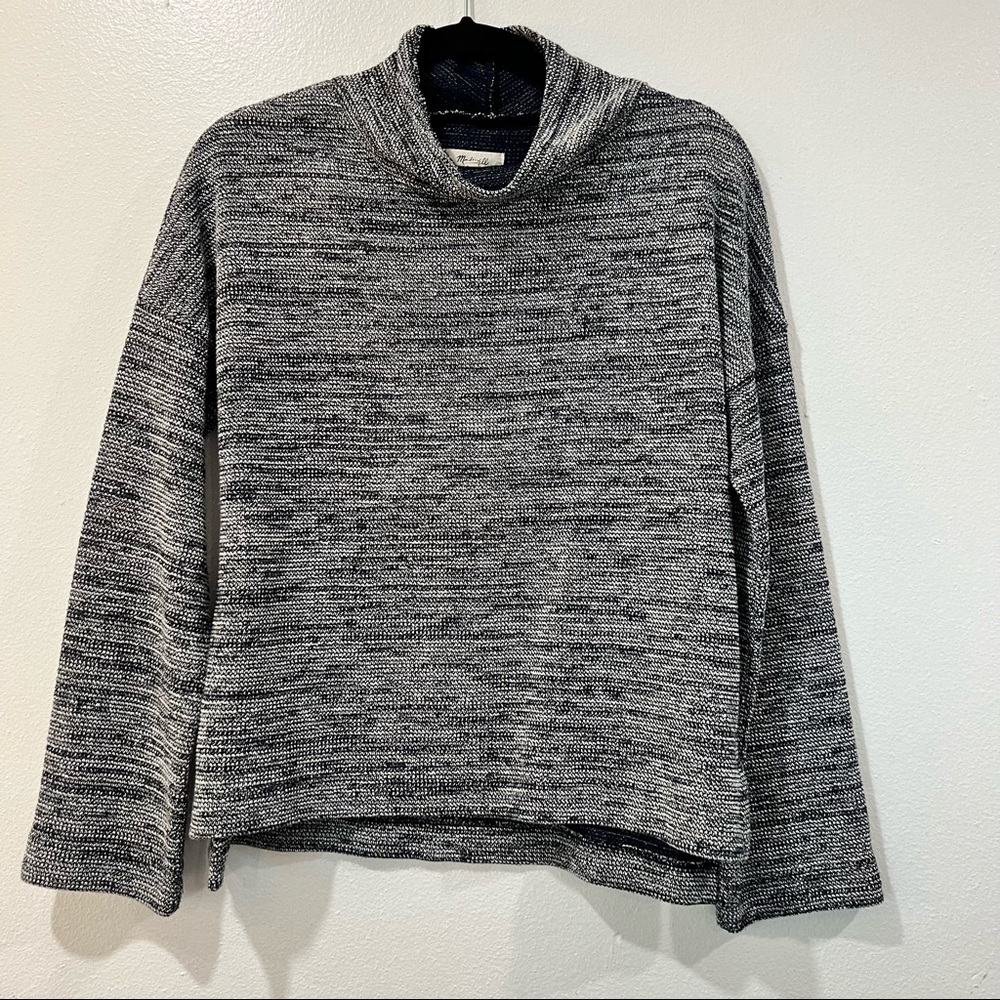 🍄 Madewell knit striped sweater long sleeve cowl neck